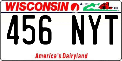 WI license plate 456NYT