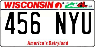 WI license plate 456NYU