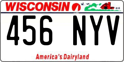 WI license plate 456NYV