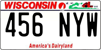 WI license plate 456NYW