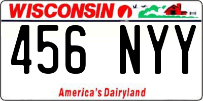 WI license plate 456NYY