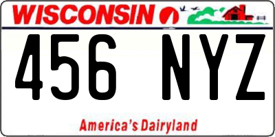 WI license plate 456NYZ
