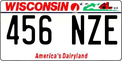 WI license plate 456NZE