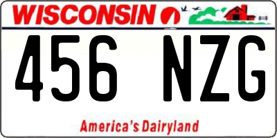 WI license plate 456NZG