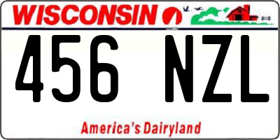 WI license plate 456NZL