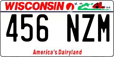 WI license plate 456NZM