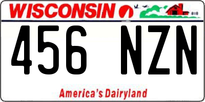 WI license plate 456NZN