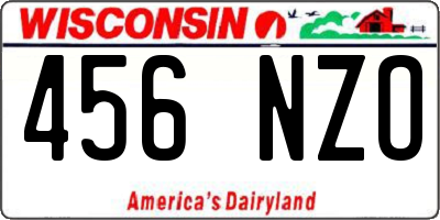 WI license plate 456NZO