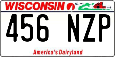WI license plate 456NZP