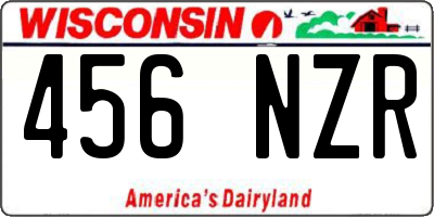 WI license plate 456NZR