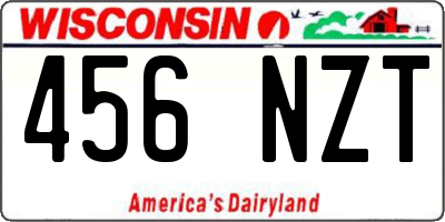 WI license plate 456NZT