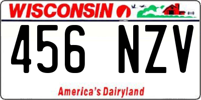 WI license plate 456NZV