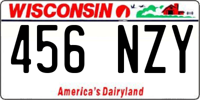 WI license plate 456NZY
