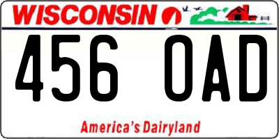 WI license plate 456OAD