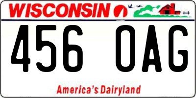 WI license plate 456OAG