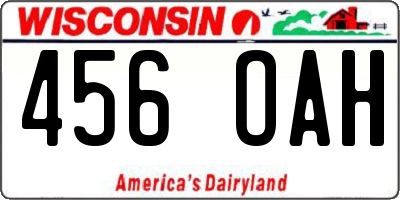 WI license plate 456OAH