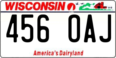 WI license plate 456OAJ