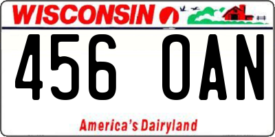 WI license plate 456OAN