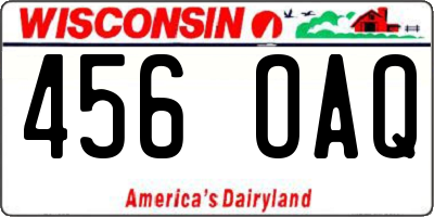 WI license plate 456OAQ