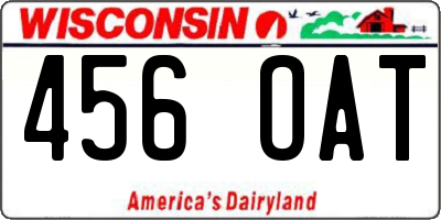 WI license plate 456OAT