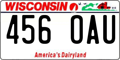 WI license plate 456OAU