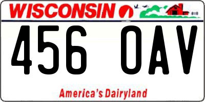 WI license plate 456OAV