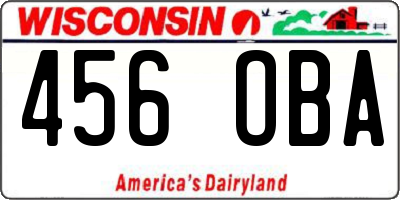 WI license plate 456OBA