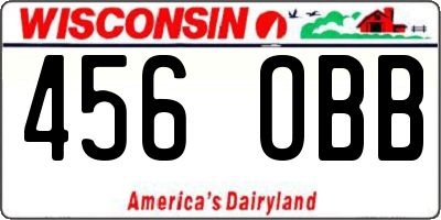 WI license plate 456OBB