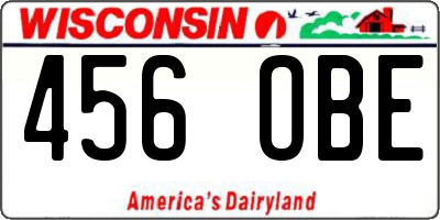 WI license plate 456OBE