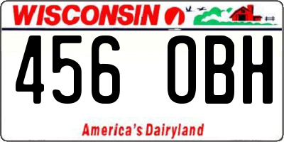 WI license plate 456OBH