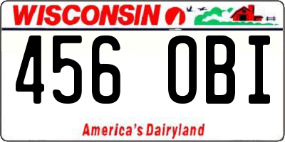 WI license plate 456OBI