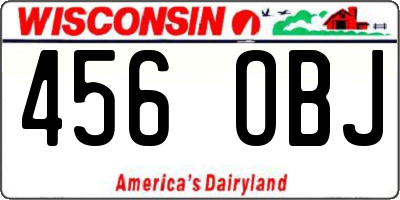 WI license plate 456OBJ
