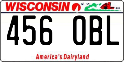 WI license plate 456OBL