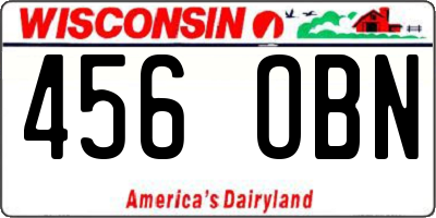 WI license plate 456OBN