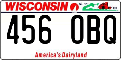 WI license plate 456OBQ