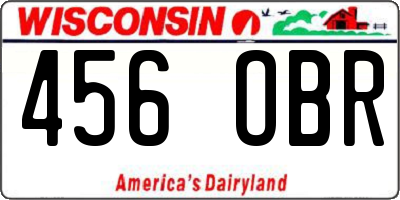 WI license plate 456OBR