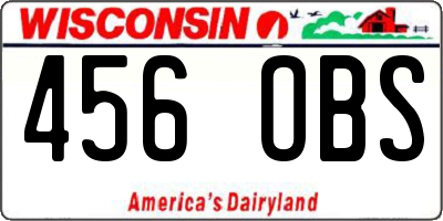 WI license plate 456OBS