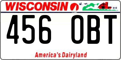 WI license plate 456OBT
