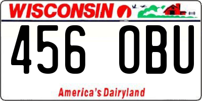 WI license plate 456OBU