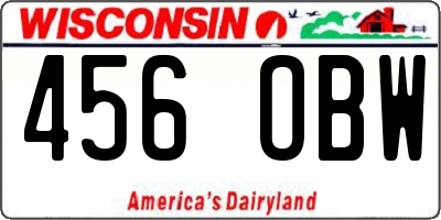 WI license plate 456OBW