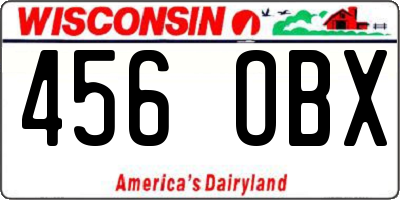 WI license plate 456OBX