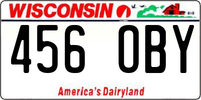 WI license plate 456OBY
