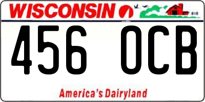 WI license plate 456OCB