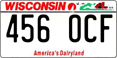 WI license plate 456OCF