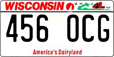 WI license plate 456OCG