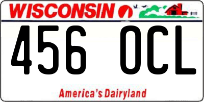 WI license plate 456OCL