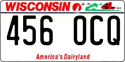 WI license plate 456OCQ