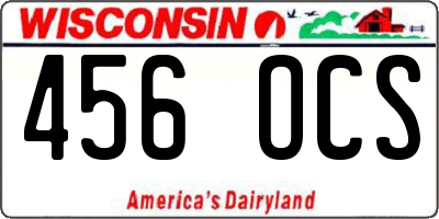 WI license plate 456OCS