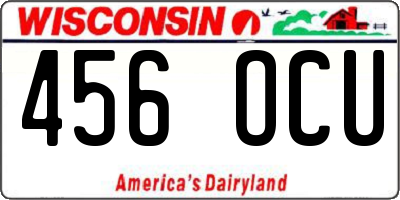WI license plate 456OCU