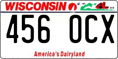 WI license plate 456OCX